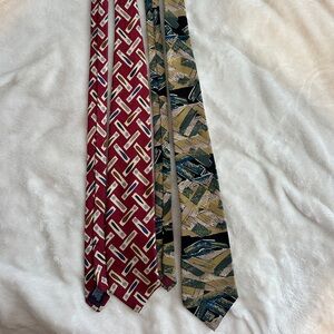 Vintage 100% Silk Tie Lot Designer Neckties Lands End Robinsons Hand Stitched